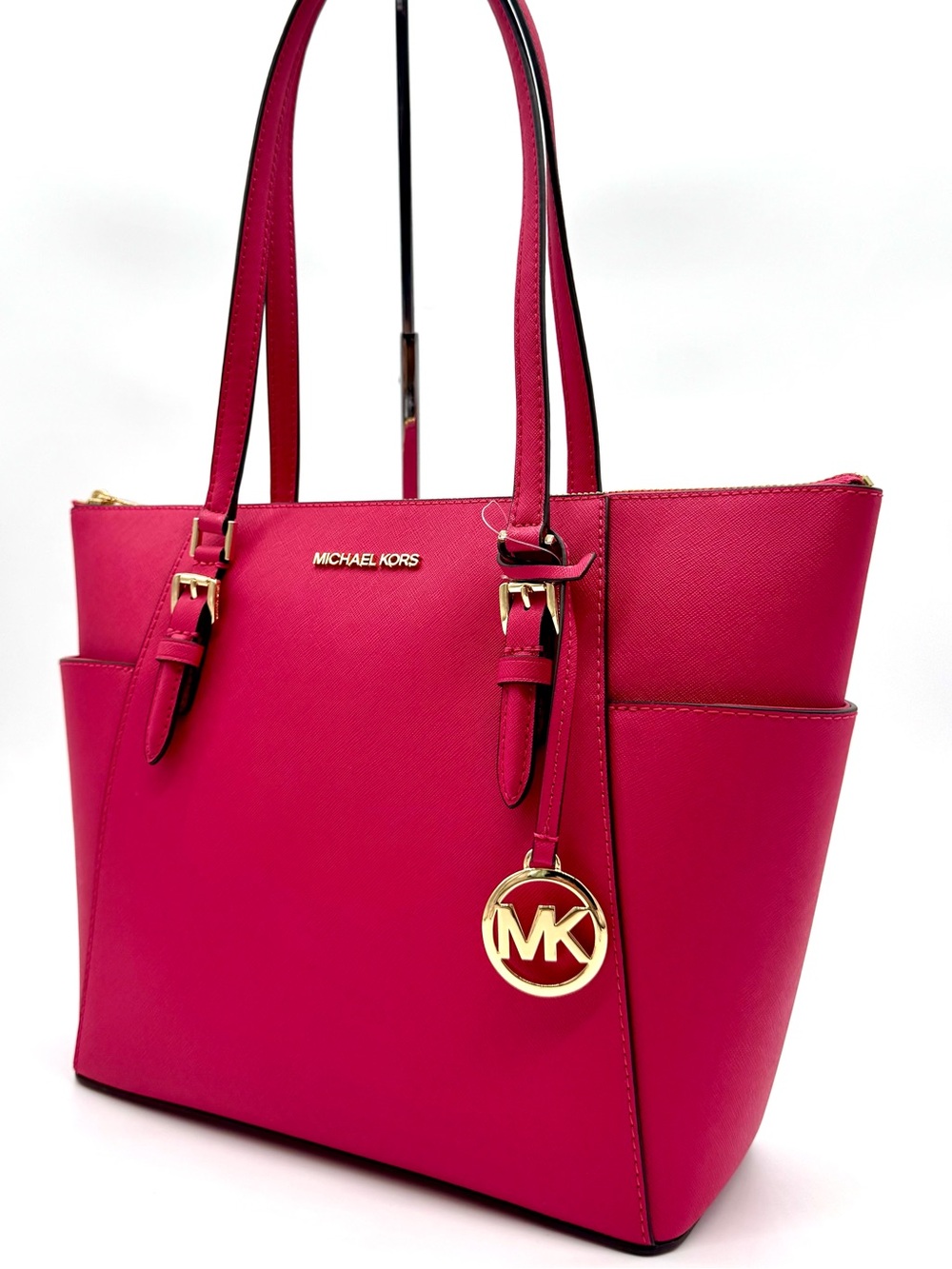 Michael Kors Large Charlotte Tote Bag Electric Pink
